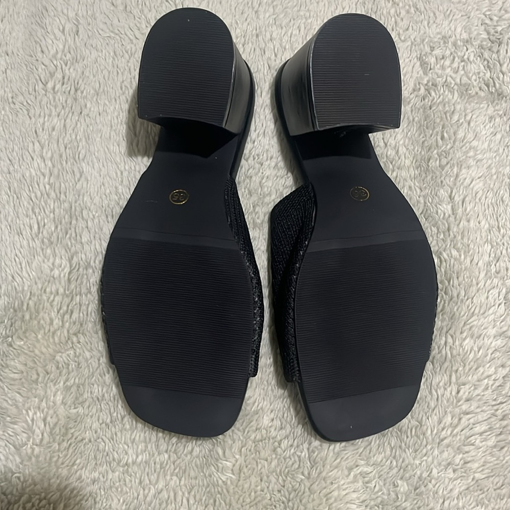 Black Ribbed Sandals - Picture 2 of 3